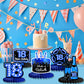 Happy 18th Birthday Honeycomb Centerpieces 9Pcs Stylish Sophisticated Blue Neon Theme Table Decor for Boys Girls Birthday Party