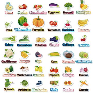 Chefan Fruits And Vegetables Felt Board Pieces, Precut Flannel Board Pieces, Felt Figures Sets Flannel Graph Educational Learnin