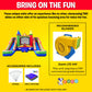 Inflatable Bounce House and Double Slide Combo Unit (Without Blower) - 16.5 x 15 x 11 Foot- Crossover Rainbow Castle Combo Bounc
