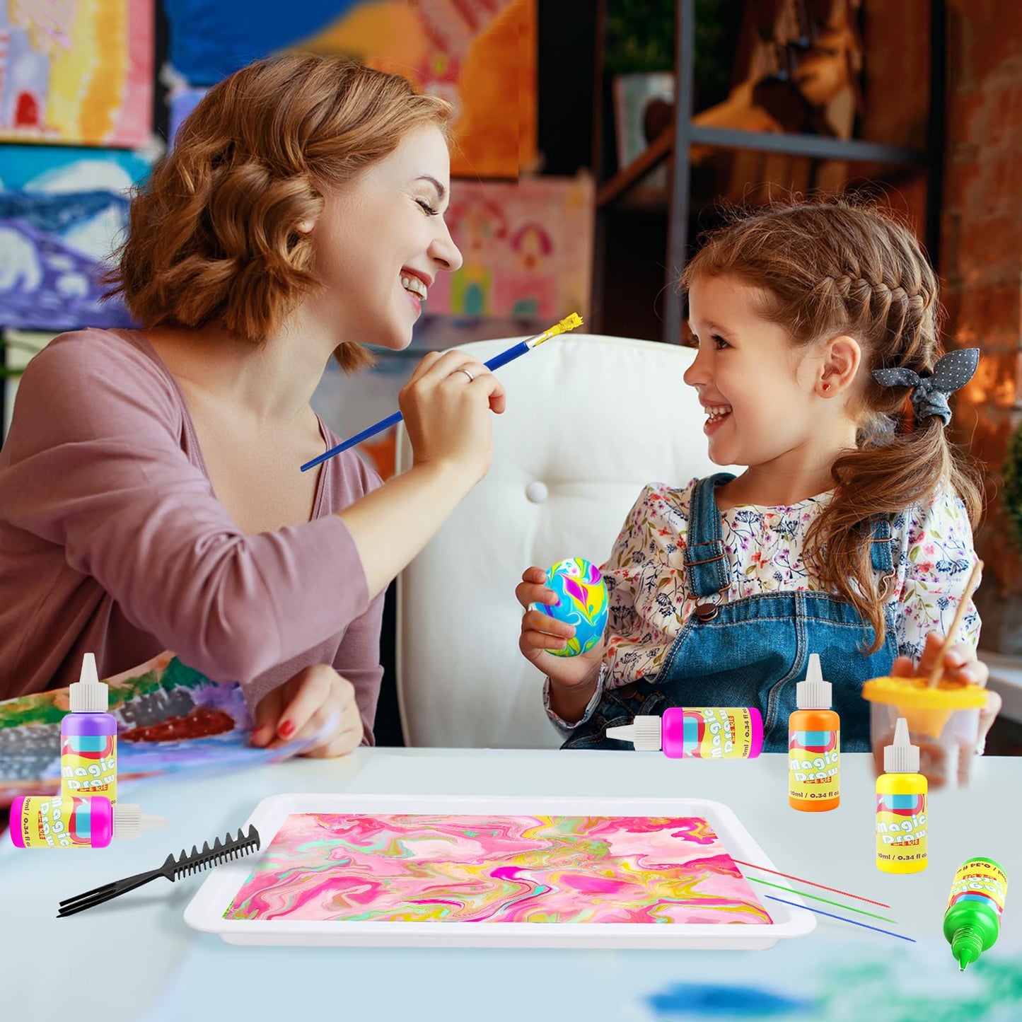 Titoclar Water Marbling Paint For Kids, Art Supplies For Kids,Arts And Crafts For Girls Boys Ages 8-12 6-8 3-5, Birthday Gifts Toys For Girls 3+ Years Old