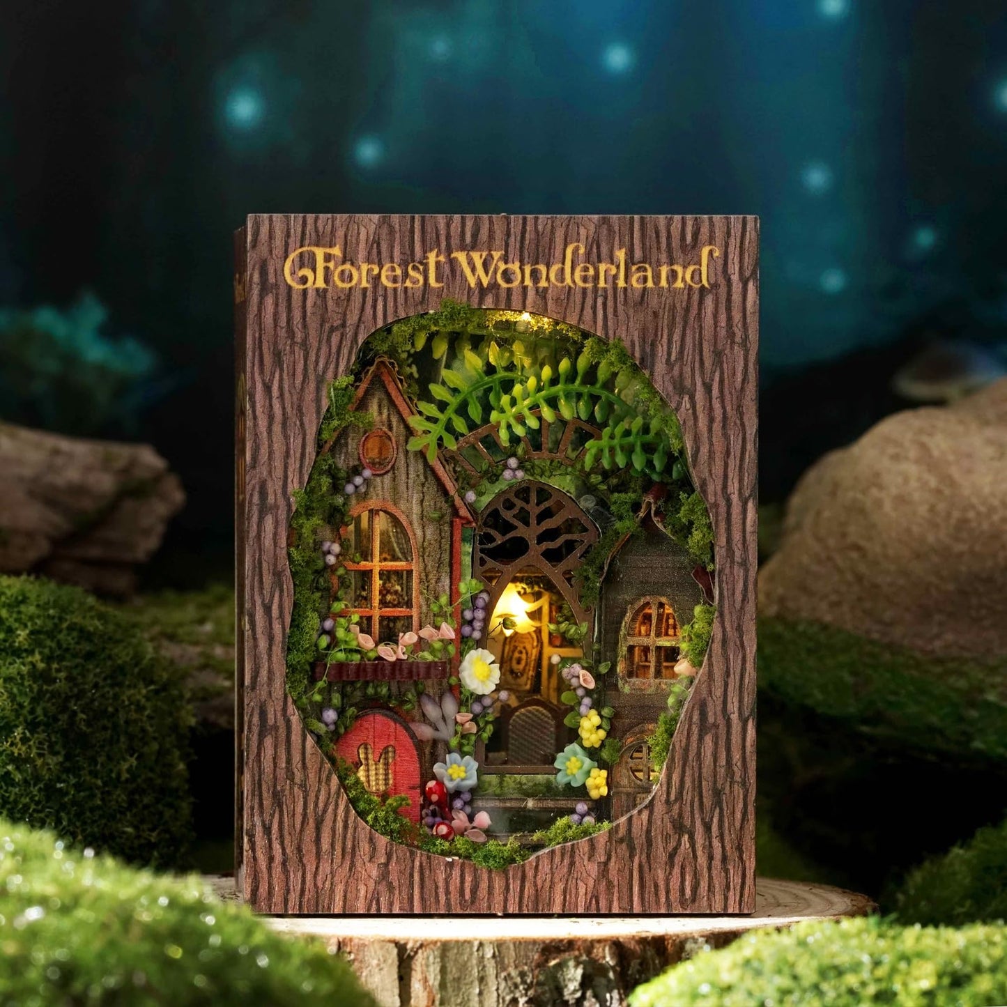 DIY Miniature House Kit  CUTEROOM Mini House Kit for mature-themed to Build  Wooden Dollhouse Making Kit with Furniture  Christmas Birthday Gifts (Forest Wonderland)