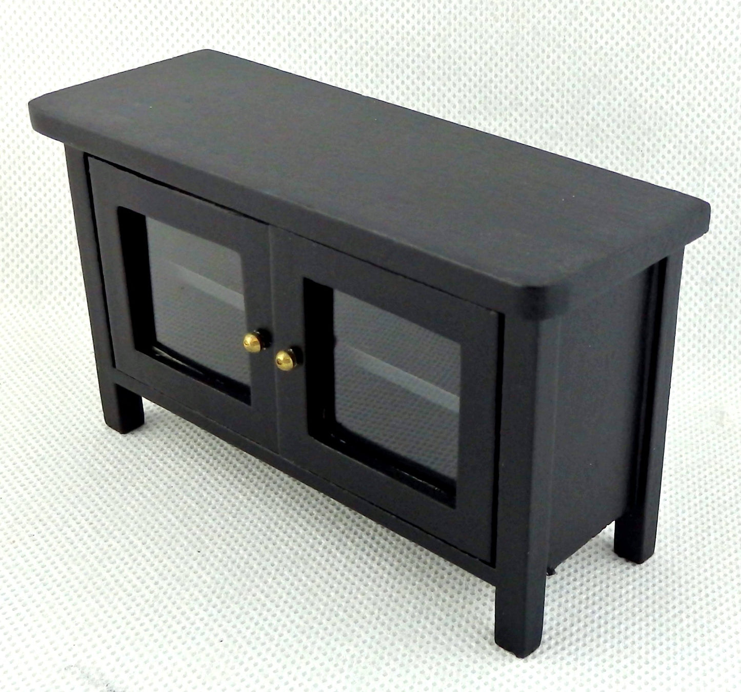 Dollhouse Miniature Black Television Stand