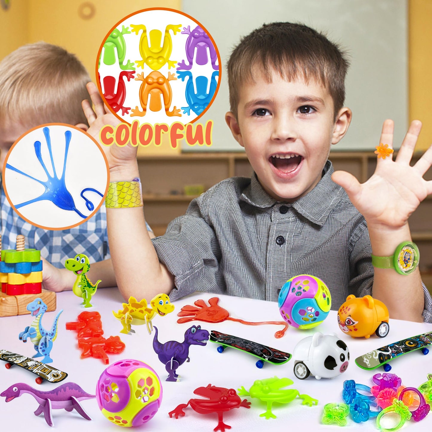 XIPEGPA 65PCS Party Favors Toy Assortment for Classroom Rewards Bulk Toys Birthday Party Toys Goodie Bag Filler Treasure Box Gif