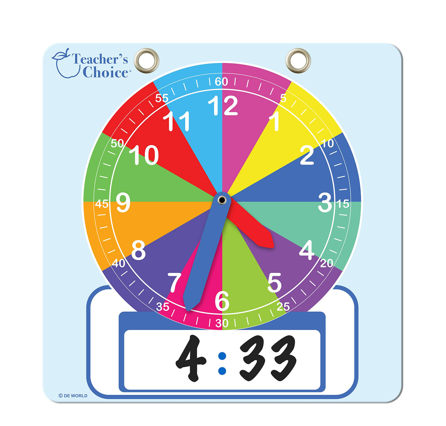 Teacher'S Choice Writable Dry Erase Learning Clock | Large 12 Demonstration Teaching Time Practice Clock With Dry Erase Writing