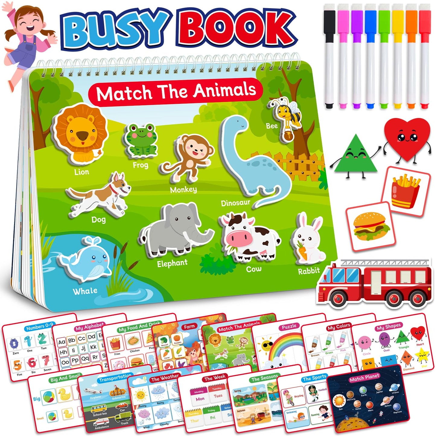 Benresive Montessori Busy Book For Toddlers 2-4, Preschool Toddler Learning Activities, Toddler Sticker Books For 2 3 4 Year Old
