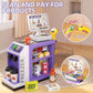 Jovow 48-Piece Pretend Play Cash Register Toy Set For Kids With Water Outlet Function - Calculator, Shopping Bag, Scanners, Coff