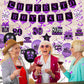 Purple 80Th Birthday Decorations For Women Men Purple Black 80Th Birthday Banner Hanging Swirls 80Th Birthday Balloons Happy 80Th Birthday Cake Topper For Purple Cheer To 80 Years Party Supplies