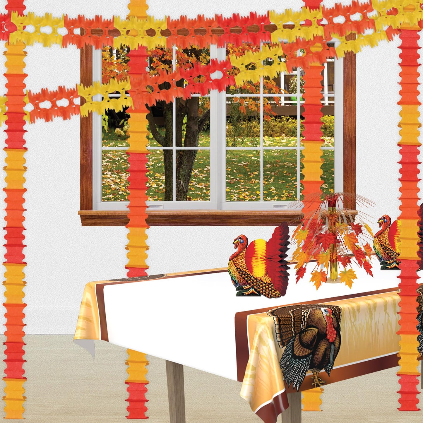 Beistle Colorful Tissue Turkey Centerpiece Pack of 2