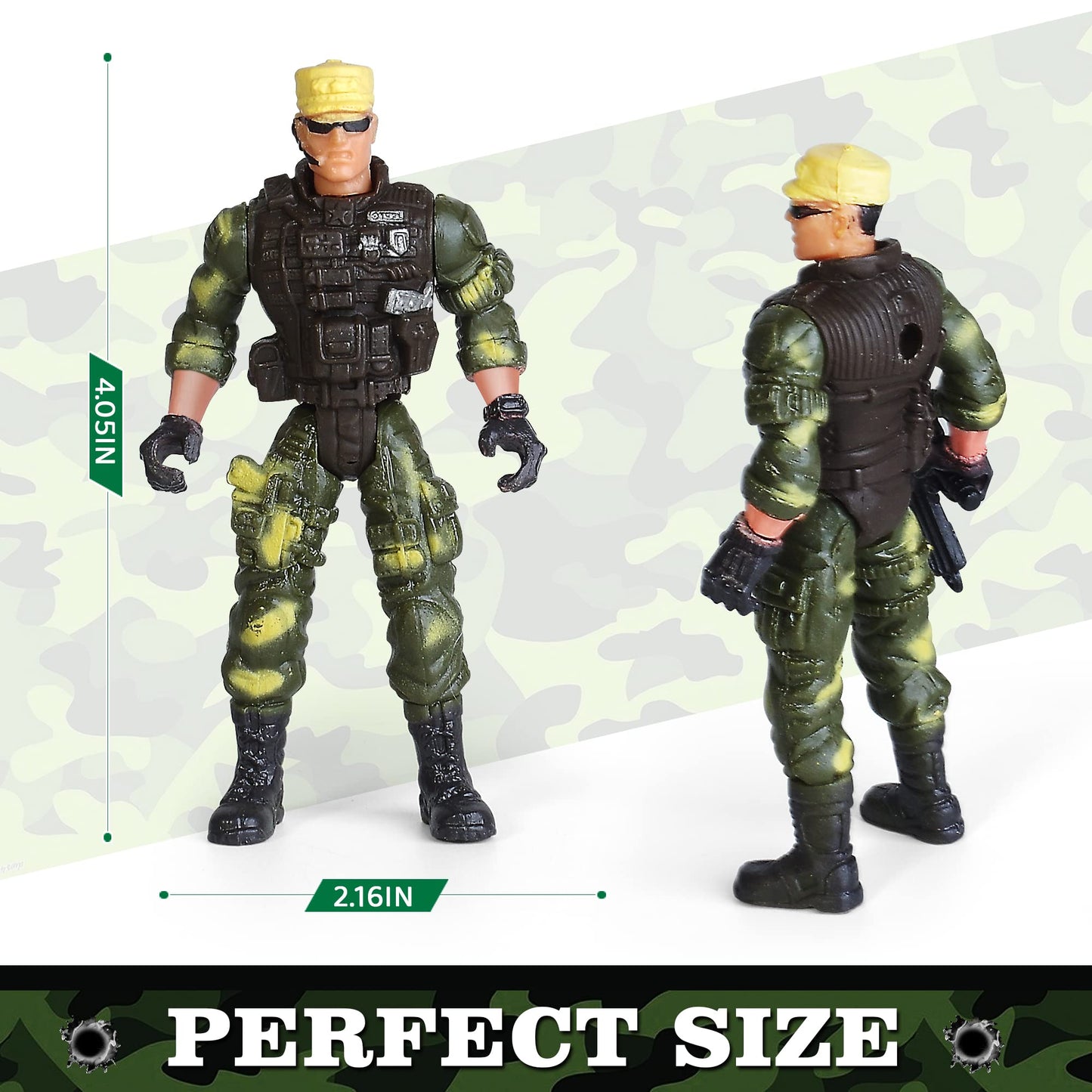 8-Pack Military Toy Soldiers Action Figures Playset  US Army Men and SWAT Team with Military  Accessories for Kids Boys Girls