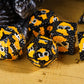 UDIXI Metal DND Dice Set Dragon Scale Polyhedral Dice D&D for Role Playing Games Dungeons and Dragons MTG (Black Orange-Silver N