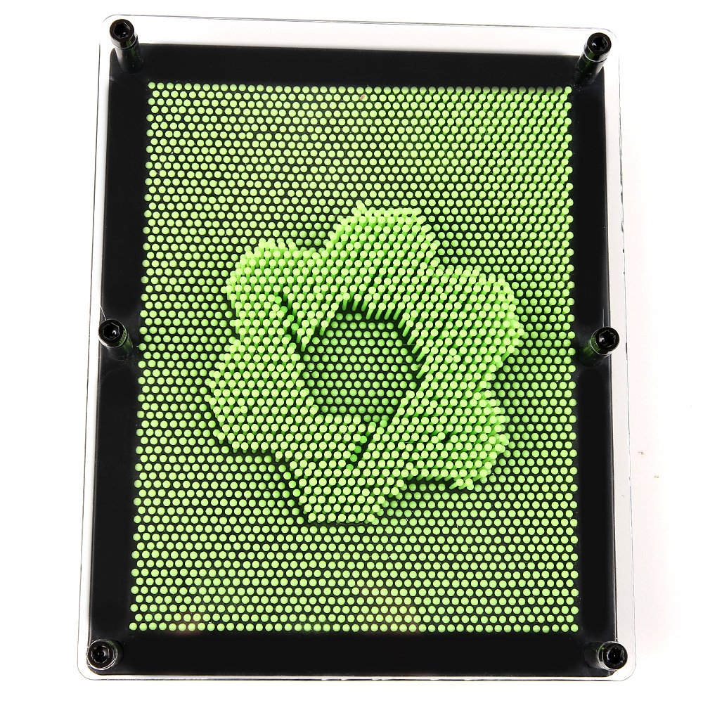 E-Firstfeeling 3D Pin Art Toy Extra Large 10' X 8' Pin Art Board Pin Impression Sculpture Toy For Kids Adults Hand Mold Board Toy - Green