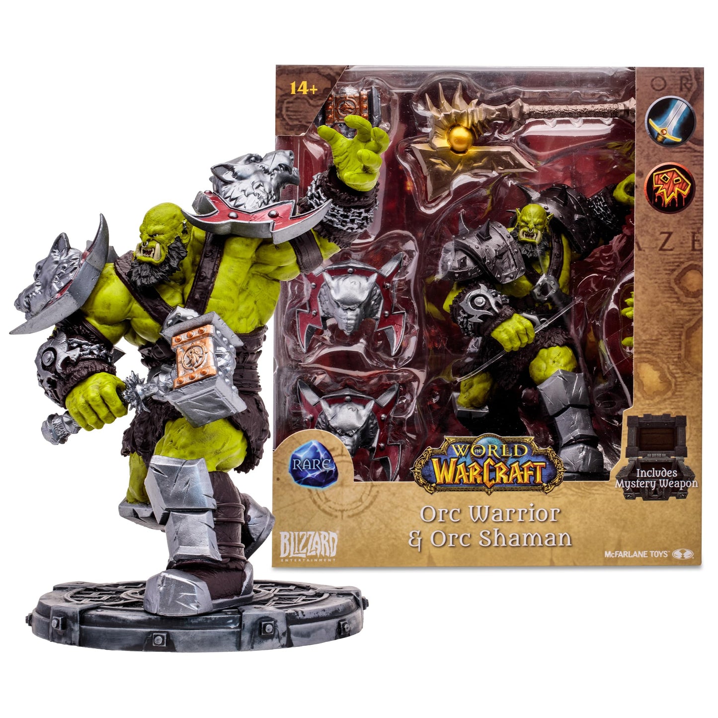 Mcfarlane Toys - World Of Warcraft Orc: Warrior/Shaman (Rare) 1:12 Scale Posed Figure