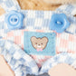 17cm Doll Clothes - Kawaii Chic Style Set for 17cm Dolls  Cute Doll Outfit with Accessories - Blue and White Check Romper + Heart Shaped Blue Hat (NO Doll)