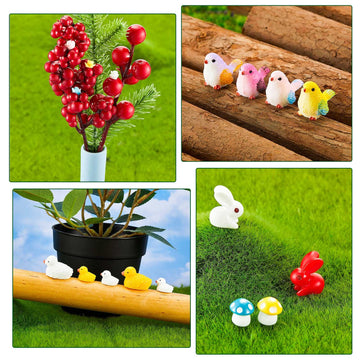 100 Pcs Luminous Mini Animals Figurines Mini Resin Duck Glow In The Dark Tiny Animals Luminous Resin Mini Animals Micro Landscape Dollhouse Ornament For Diy Garden(Novel Style)
