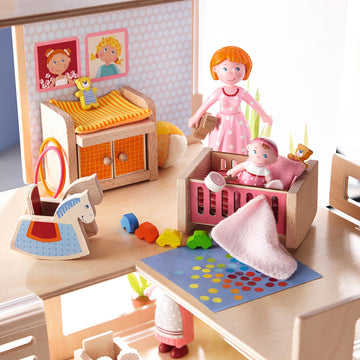 Haba Little Friends Children'S Nursery Room - Dollhouse Furniture For 4' Bendy Dolls