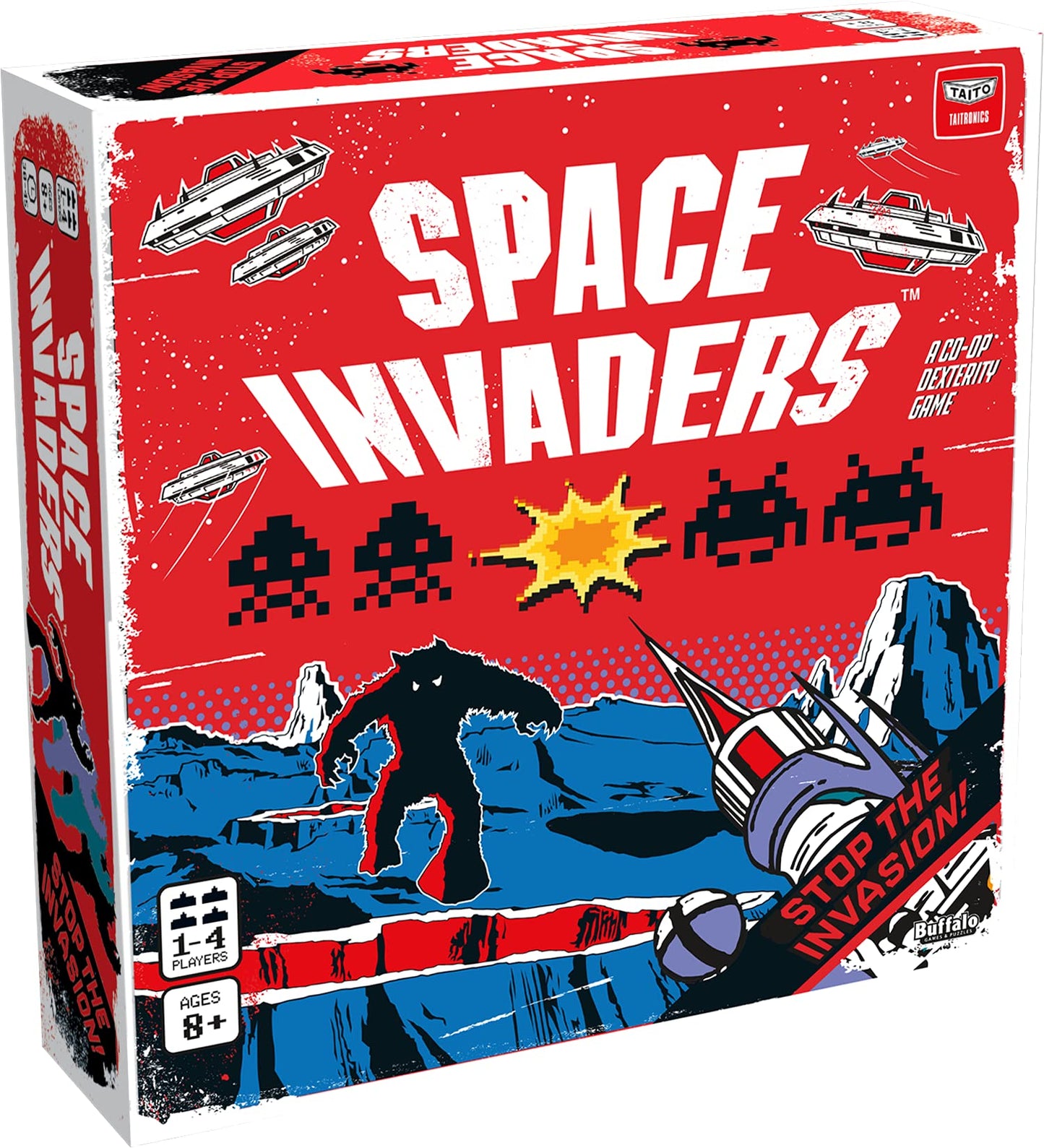 Buffalo Games - Space Invaders Game - Dexterity Launch Game - Great For Game Night - Cooperative Gameplay - Based On Video Game