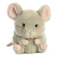 Aurora® Round Rolly Pet™ Frisk Mouse™ Stuffed Animal - Adorable Companions - On-The-Go Fun - Gray 5 Inches