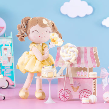 Gloveleya Baby Doll Gifts Plush Curly Girl Toys With Love 16' Yellow