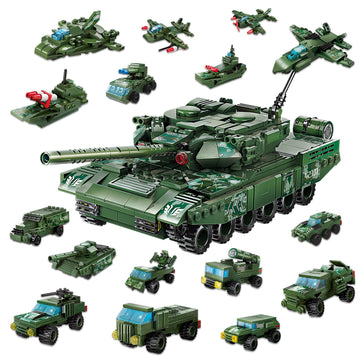Military Armed 8 In 1 Tank Building Blocks Set, Compatible With Lego Ww2 Armed (642Pcs) Toys Gift For Boys 6-10, 8-14 Year