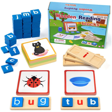 Kidology Wooden Short Vowel Reading Letters Sorting Spelling Game For Kids 3+ Years | Site Cvc Words Learning Flashcards Alphabe