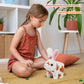 Easfan Easter Rabbit Plush Toy With Carrot Jumping Spotted Rabbit Talking Hopping Ears Nose Moving Educational Plush Toy Interac
