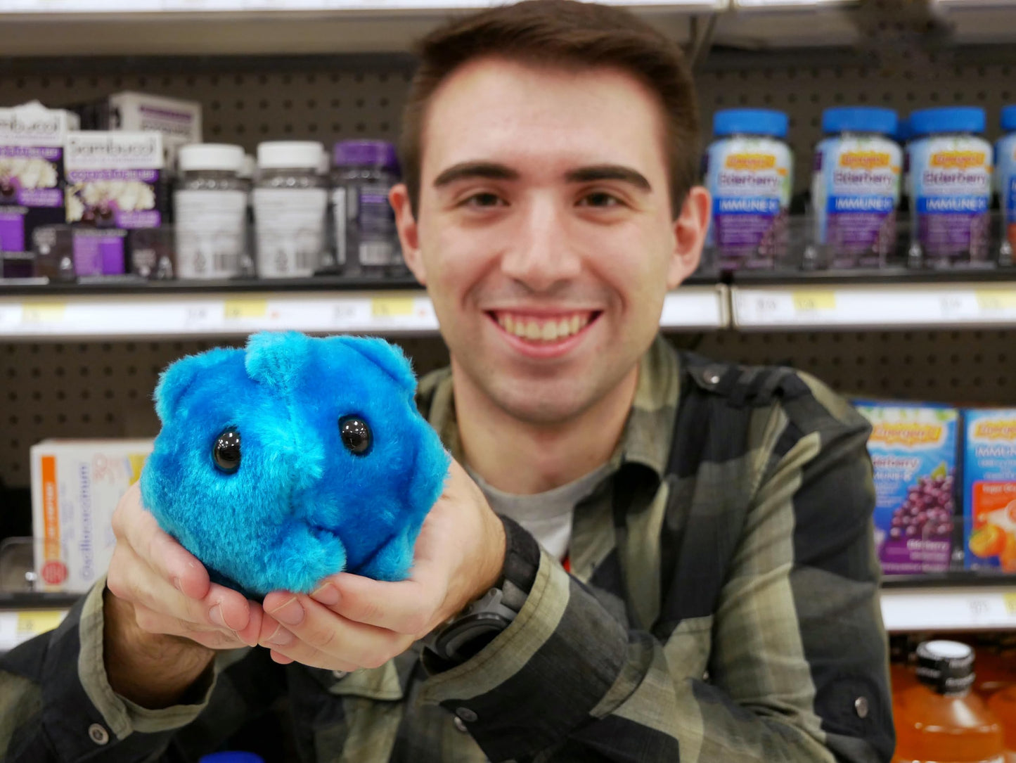 GIANTmicrobes Common Cold Plush Toy, 7" Blue, Funny Doctor Gift, Pediatrician & School Nurse Present