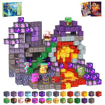 SSAWER Magnetic Blocks Building Toys for Kids, 48 PCS Magnetic Blocks for Kids Ages 4-8, Magnet Cubes, STEM Sensory Toys for Boy