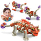 Bloco Toys Ankylosaur & Young Raptors | Stem Toy | Jurassic Dinosaurs | Diy Building Construction Set (200 Pieces)