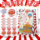 Hapibidesign Circus Party Favor Bags - 24 Pcs Carnival Party Candy Bags With Stickers - Carnival Goodie Gift Treat Bags - Waterc