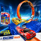 Race Track Toy Car Set with 2 Race Cars 2 in 1 Car Tracks Style with Storage Box Changeable Tracks Toys Birthday Gifts for Kids 3 4 5 6 7 8+Year Old Boys Girls (Blue)