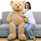 Tezituor Giant Teddy Bear 5 Feet Tall - Light Brown Life Size Teddy Bear Stuffed Animals 59' - Fluffy Huge Teddy Bear With Footprints - Cuddly Love Gift For Girlfriend