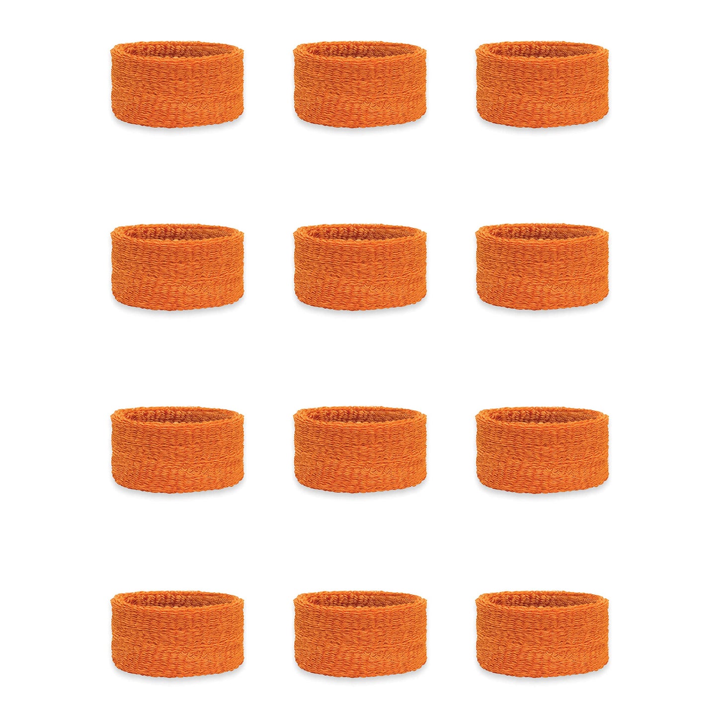 Couver Kids Children 1 Inch - Orange Cotton Terry Cloth Wristband for School, Church, YMCA Activities or evens(6 Pairs)