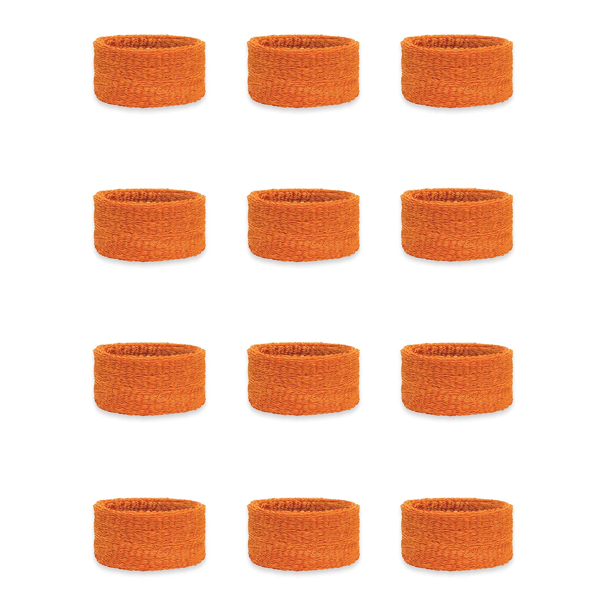 Couver Kids Children 1 Inch - Orange Cotton Terry Cloth Wristband for School, Church, YMCA Activities or evens(6 Pairs)