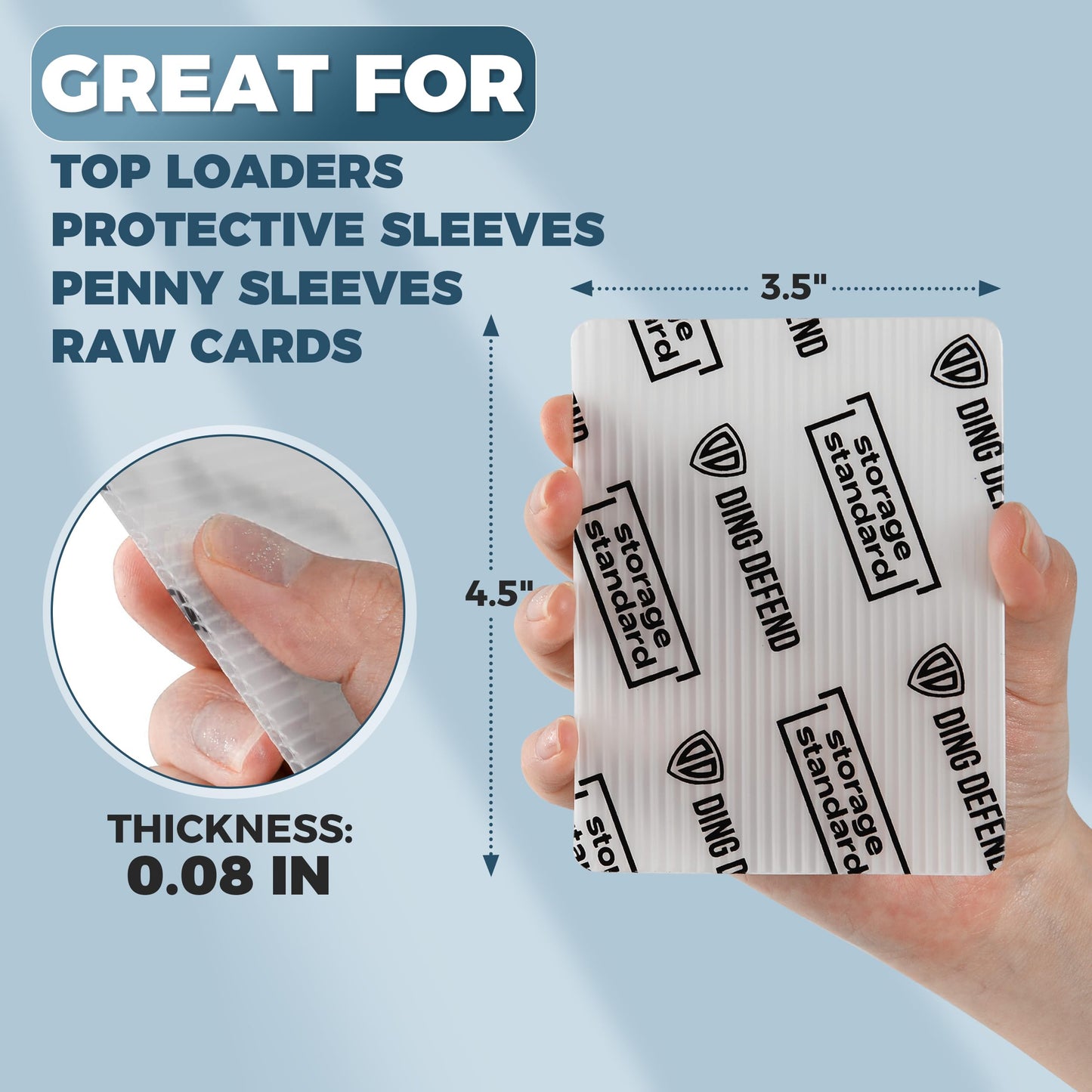 Trading Card Shipping Protectors 510 Pack 3.5'' x 4.5'' - enhanced Ultra Strong Plastic Inserts Mailers - Precut Supply Sleeves for Sports MTG Cards Packaging - Flats for Breakers