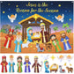 Tiamon Felt Christmas Tree for Kids Nativity Story Board Set Advent DIY Religious Nativity Scene with 17 Pcs Detachable Wall Orn