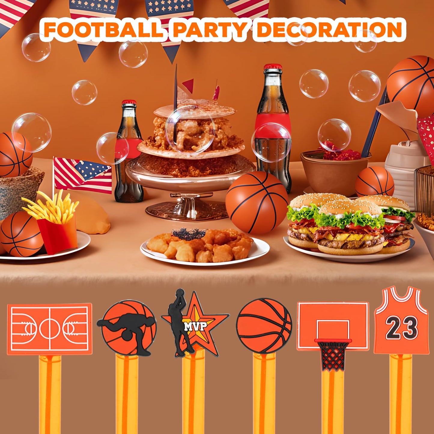 48 Pieces Basketball Party Favors Basketball Bubble Wands Bubble Wands For Kids Birthday Treats Goodie Bag Stuffers Classroom Pr