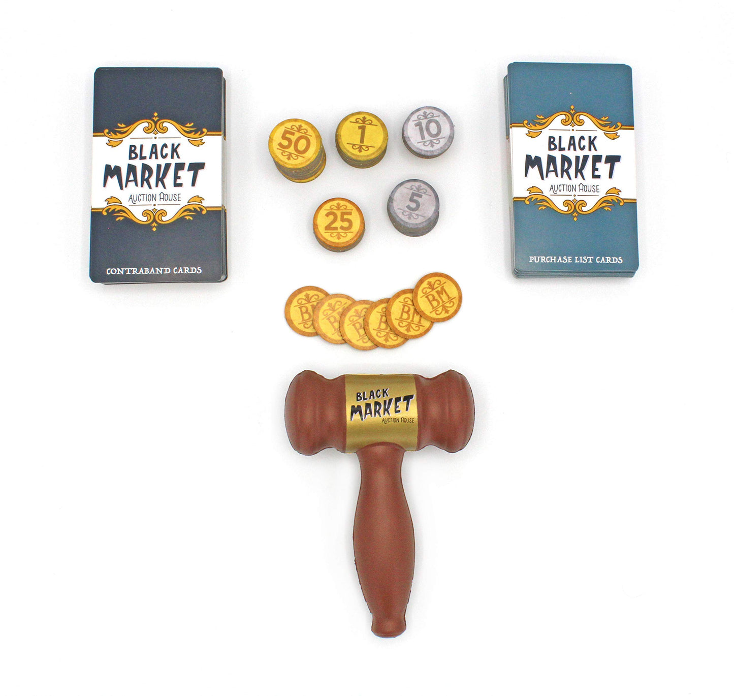 Black Market Auction House - A Game of Bidding  Bluffing & Bargaining  mature-themed Games for Game Night and Strategy Games for mature-themeds and Family Night  Board Games for Teens