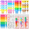 MotiMind 30 Sets Valentines Crayons Party Favors Gifts Animal Stackable Crayons with Coloring Cards Kids Valentines Goodie Bag S