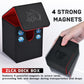 Zlca Card Deck Box For Trading Cards With 2 Dividers, Card Storage Box Fits 100+ Single Sleeved Cards, Pu Leather Card Deck Case Holder For Magic Commander Tcg Ccg (Black&Red,Emperor Dragon)