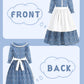 Aoiviss Girls Pioneer Costume Floral Colonial Prairie Dress For Little Kids With Apron And Bonnet, Blue