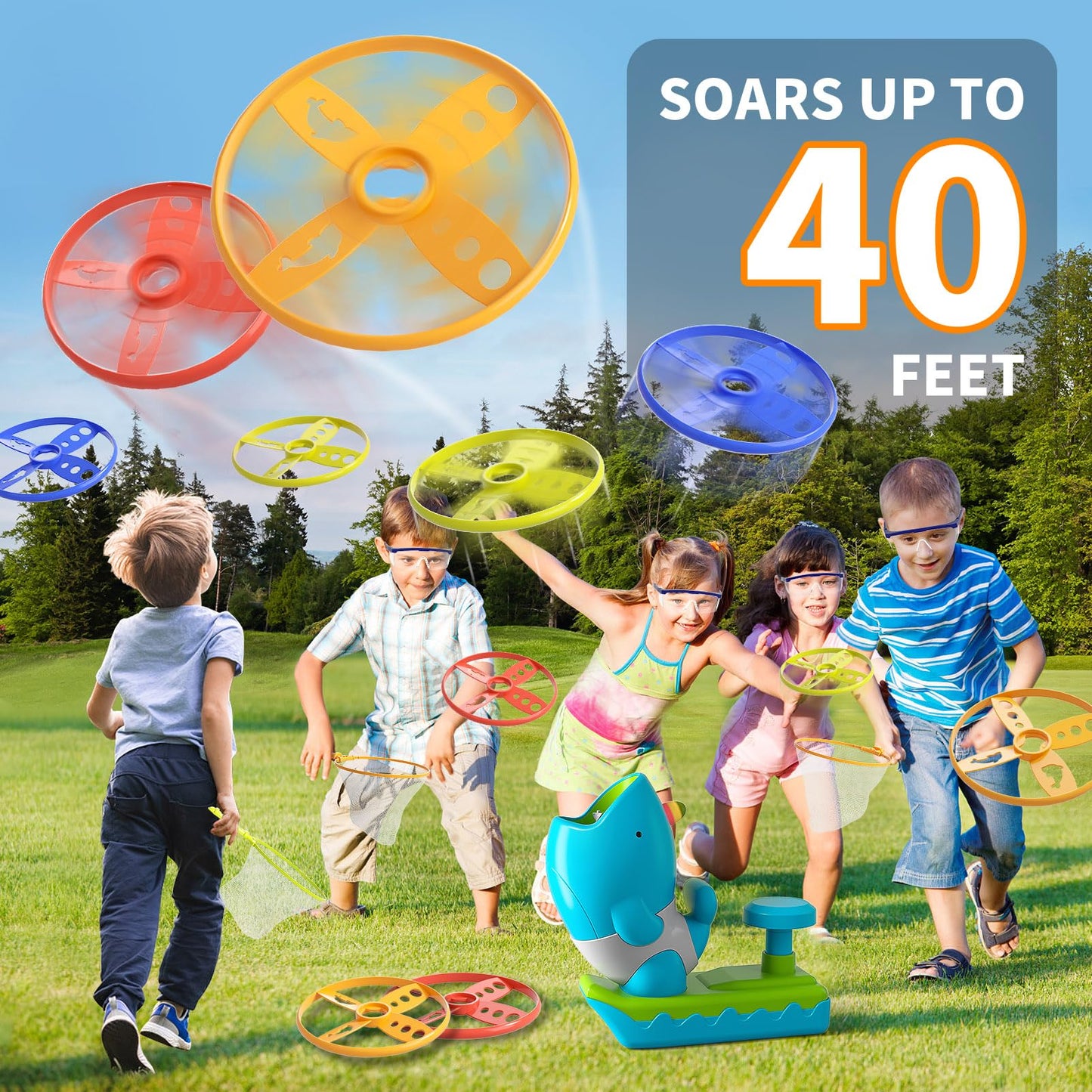 Bennol Outdoor Game Toys For Kids Ages 3-5 4-8, Flying Disc Launcher Outdoor Outside Toys Gifts For 3 4 5 6 7 8 Year Old Boys Kids, Ideas Outside Outdoor Toys For Kids Toddlers Boys Ages 3-5 6-8 4-8