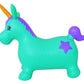 Appleround Unicorn Bouncer With Hand Pump, Inflatable Space Hopper, Ride-On Bouncy Animal For Children (Turquoise)