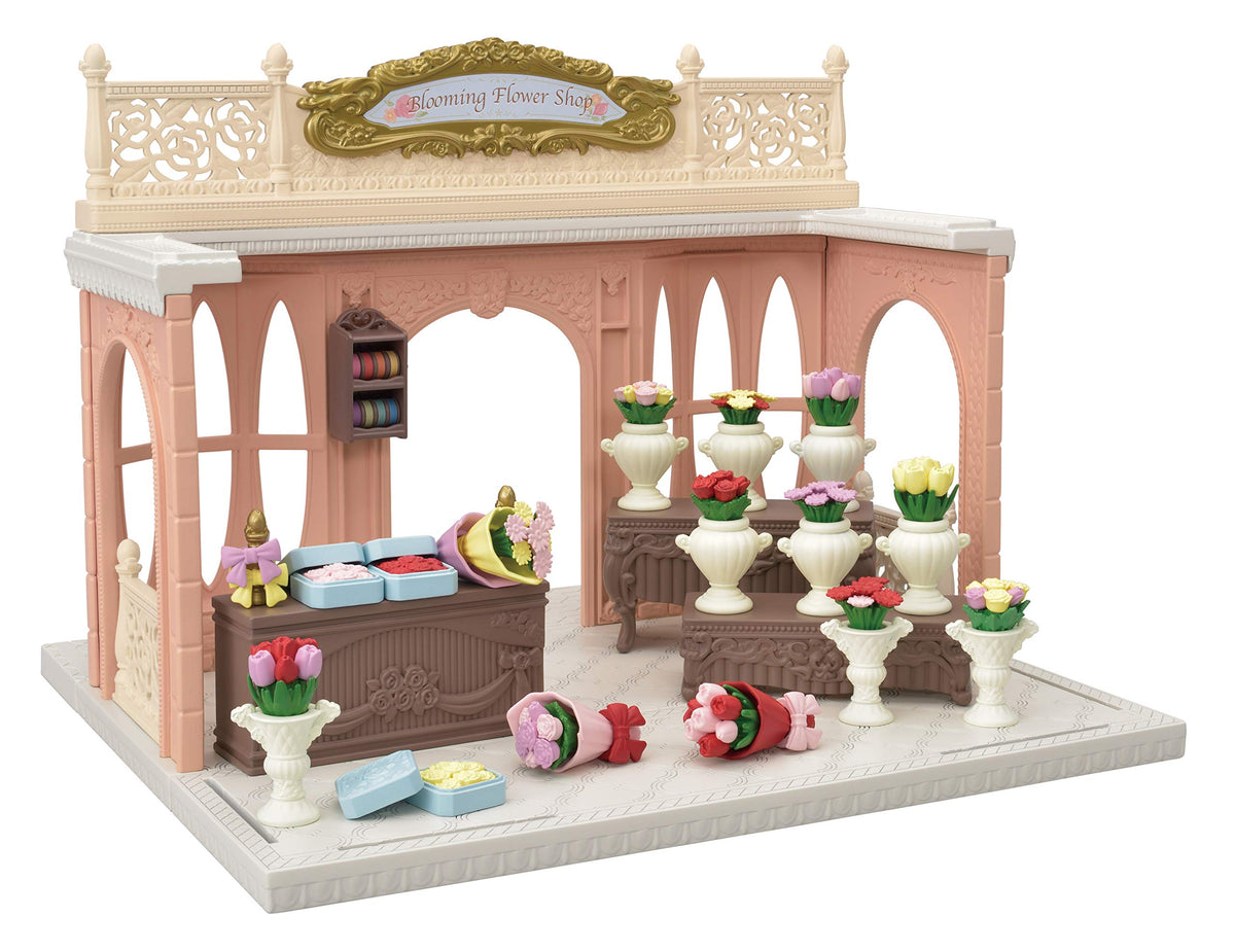 Calico Critters Town Series Blooming Flower Shop, Fashion Dollhouse Playset With Furniture And Accessories
