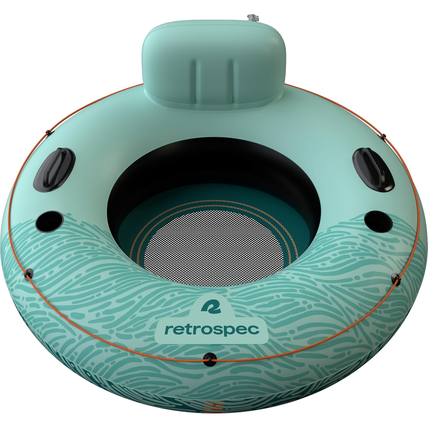 Retrospec Siesta Float 48'' Inflatable River Tube | Heavy-Duty Water Float w/Backrest & Cup Holders | 300 lbs | Repair Kit | Poo