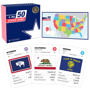 The World Game The 50 States Game - US Geography Board Game for Kids & Adults - Educational Fun Learning - Multicolor