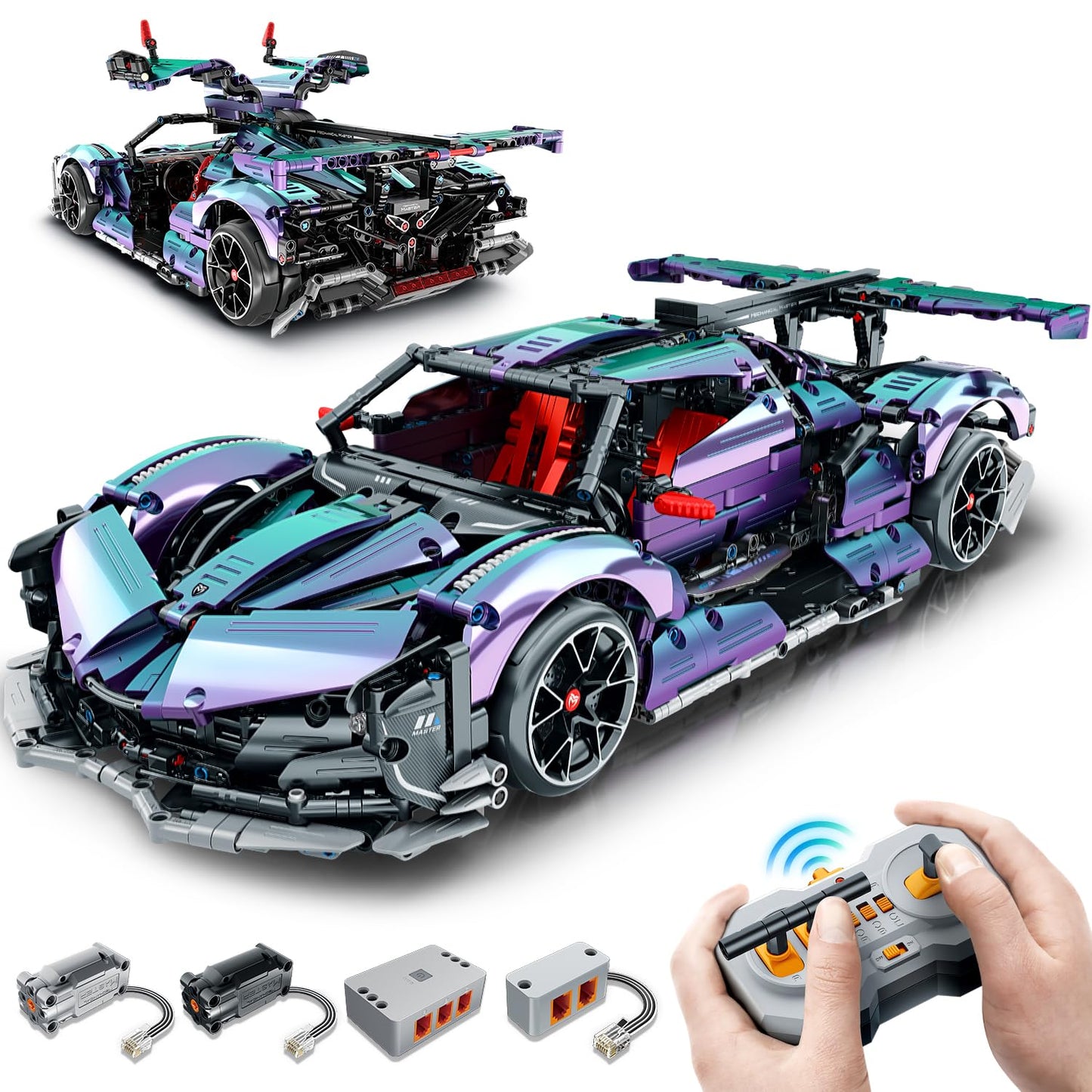 BAV Super Plated Sports Car Building Kits  mature-themed Collectible Model and Race Engineering Toy Set  1:10 Scale Electric Driftable Remote Control Sports Car for mature-themeds Men Teens
