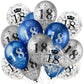 UniBirthLon 18Pcs Navy Blue Silver 18th Birthday Balloons Decoration, Rubber Latex Confetti Balloons for Men Women Party Décor
