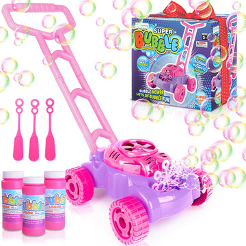 Artcreativity Bubble Lawn Mower For Toddlers 1-3, Kids Bubble Blower Machine For 1-Year-Old Girl Gifts, Push Gardening Toys For Kids Age 1 2 3+ Easter Basket Stuffer Birthday Gifts For Preschool Girls