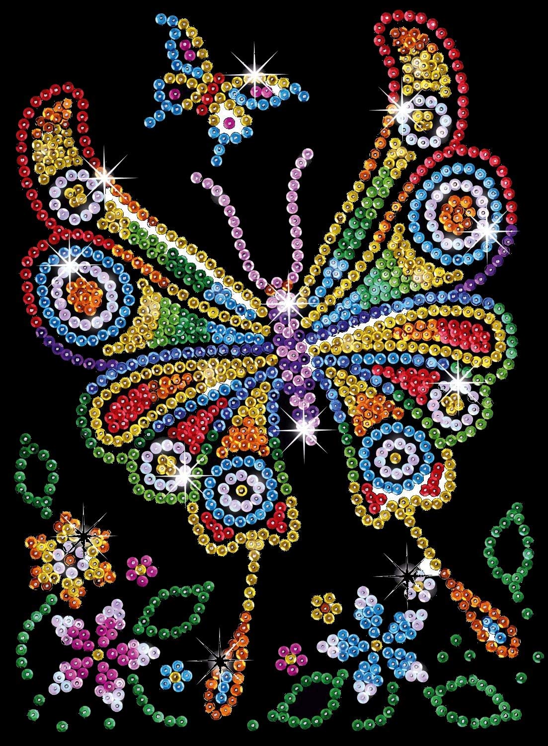 Sequin Art Red, Butterfly, Sparkling Arts and Crafts Picture Kit; Creative Crafts for Adults and Kids