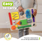 deMoca Montessori Busy Board - Large Multicolored Wooden Sensory Toy for Toddlers with 10 Learning Activities